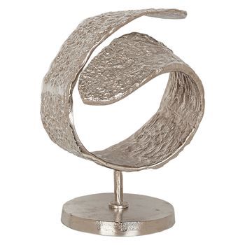 Escultura Aluminio Curvo Niquel En Base