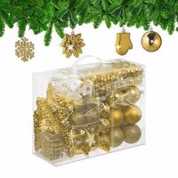 bolas para arbol de navidad en paquete de 100 - whitegoldensilver - 141x32x245cm