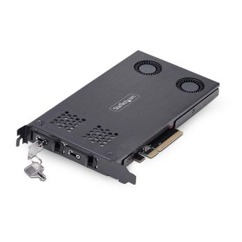 Backplane Startech PCIe x8 2 Bahías SSD NVMe M.2 Hot-Swap Sin Herramientas