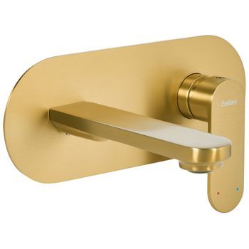 Grifo Monomando De Latón Empotrado Para Lavabo En Pared Dorado Chapala