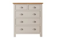 fay oak and grey 2 over 3 drawer chest