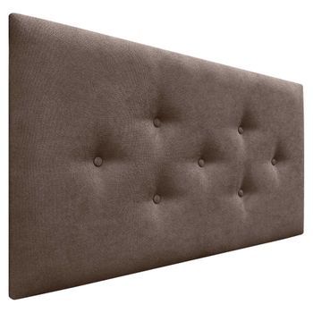 Dhome Cabecero De Tela Acualine Con 3 Hileras Intercaladas De Botones Y Patas Cabezal Tapizado Cama Lujo(marrón, 95cm)
