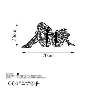 Decoración Pared De Metal Get Offended Negro 70x33 Cm