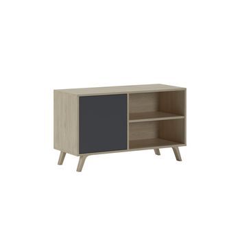 Mueble Tv Con Patas Y Almacenamiento 95 Cm Wind Puccini - Gris Antracita 95 X 56,9 X 39,6 Cm