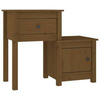 mesita de noche madera maciza pino marron miel 795x38x655 cm vidaxl
