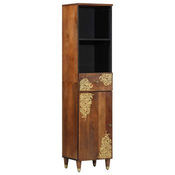 Mueble De Cuarto De Baño Con Cajón Marrón Miel 38 X 33 X 160 Cm Vidaxl