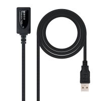 nanocable cable prolongador usb 20 tipo a machohembra 5m negro