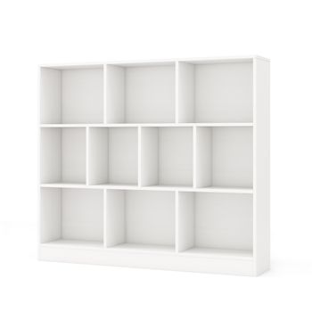 Costway Estantería de 10 Cubos Organizador de Almacenamiento de 3 Niveles Estante de Exhibición de 120 cm para Sala de Estar Dormitorio