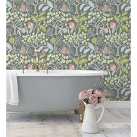 papel pintado vinilico ecologico nordico de arboles con frutos - kayla forest 680618 de gaulan - rollo de 10 m x 053 m