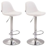clp set 2 taburetes kiel en cuero pu simil cuero blanco 39x39x82 cm