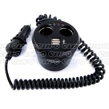 12v Twin Multisocket Can with USB