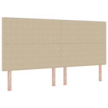 Cabecero Led Con Tiras Led Verde Grisáceo 200 Cm Tela De Pana Vidaxl