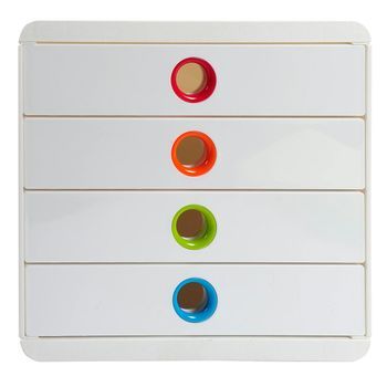 Set De Cajones Para Escritorio Con 4 Cajones Blanco Exacompta