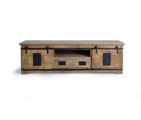 mueble tv madera de mango en color marron de 55x50x180cm - giner y colomer