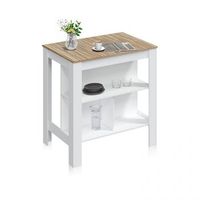 mesa alta versatil y funcional con estantes 103 cm nitza blanco artik blanco mate - natur 103 x 105 x 67 cm