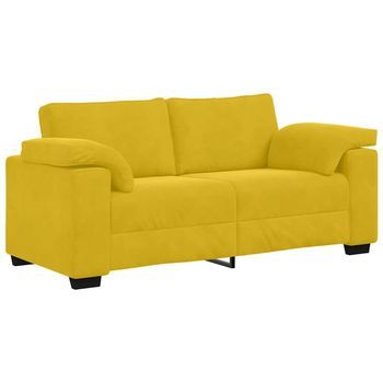Sofá De Dos Plazas Amarillo, 180x77x82 Cm, Terciopelo Vidaxl