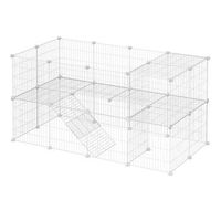 recinto modular 2 niveles 36 paneles para mascotas pequenas top - negro