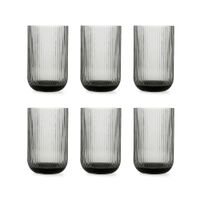 juego de 6 vasos altos vidrio gris 46 cl