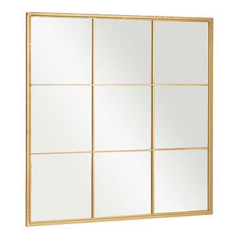 Espejo De Pared Dorado Metal (90 X 2 X 90 Cm)