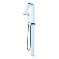 grifo de banera y ducha a suelo inox en acero y laton con cartucho ceramico 35 mm