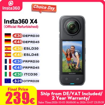Insta360 X4 reacondicionado oficial, cámara de 360° inmersiva. °     Cámara de vídeo 8K, cámara de vídeo deportiva panorámica, cámara de acción con estabilización de imagen, control por gestos con