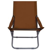 pack 2 uds sillon de playa sillas de playa plegables tela marron