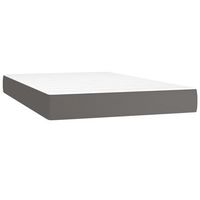 colchon de muelles ensacados firmeza media cuero sintetico gris 120x200x20 cm vidaxl