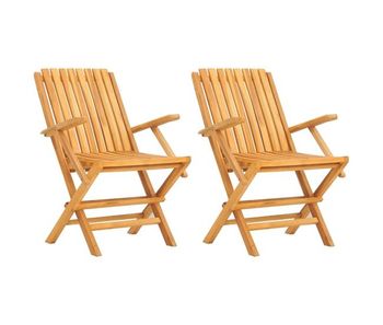 Vidaxl sillas de jardín plegables 2 uds madera maciza teca 61x67x90 cm