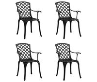 sillas de jardin 4 unidades aluminio fundido negro
