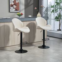 2 taburetes de bar de chenilla homcom 48x50x94-115 cm beige