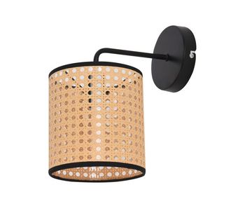Lámpara de pared southend moderna 1x e14 40 w metal-plástico 25 x ø 16 cm - negro y beige [lux.pro]