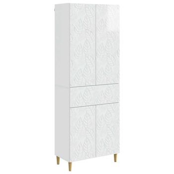 Juego De Armarios 2 Uds. Blanco Brillante Madera De Ingeniería Vidaxl