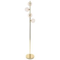lampara de pie moderna pantallas redondas de vidrio base de metal dorado beige claro anadyr