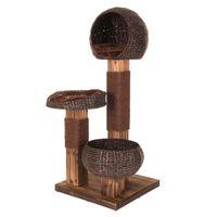 scorched wood cat tree - warm brown