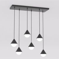 lampara colgante peka negro 6 luces