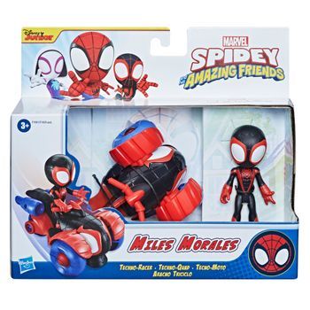 Miles Morales Con Tecno-moto - Figura - Marvel Spidey And His Amazing Friends - 3 Años+
