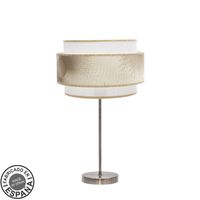 fabrilamp lampara de sobremesa alto nepal 1xe27 cueroblancooro 30d