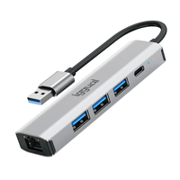iggual hub usb-a 5 puertos 3xusb  rj45  tipo c