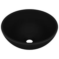lavabo de lujo redondo ceramica negro mate 325x14 cm vidaxl