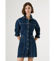 pepe jeans para mujer pl9537685 vestido gemma azul m casual algodon denim manga larga