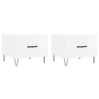 mesa de centro 2 uds madera ingenieria blanco brillo 50x50x40cm vidaxl