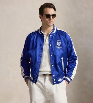 Polo Ralph Lauren para hombre. 710B16077001 Chaqueta Wimbledon de Saten azul (XL), Casual, Algodón