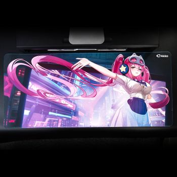 Alfombrilla de ratón Akko Lulu Liu de 900x400 mm, alfombrilla de escritorio extendida de gran tamaño, alfombrilla de ratón de goma, alfombrilla de escritorio para gamers con borde de costura gruesa