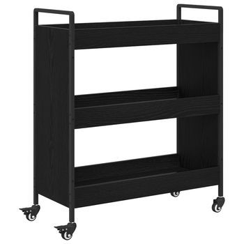 Carro De Cocina Roble Negro 70 X 30 X 82 Cm Vidaxl