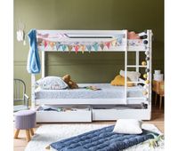 litera infantil 190x90 cm blanca con cajones ambre