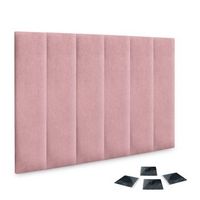 dhome juego de 6 paneles tapizados de tela autoadhesivos para pared acusticos absorbentes proteccion impactos cabeceros rosa 60x20cm x6