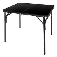 mesa plegable camping maletin nivelable antideslizante 64x8x485 cm negro