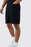 pantalones cortos vaqueros holgados sin tratar en negro negro