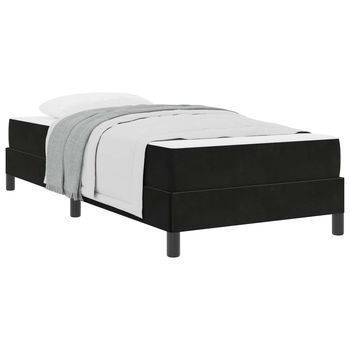 Cama Tipo Box Spring Con Colchón Negro 100 X 210 Cm Tela Vidaxl