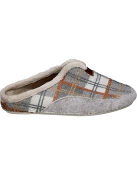 Zapatillas De Casa Norteñas 21-192 Gris Con Cuadros 35